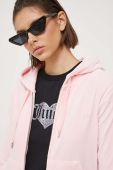 Кофта Juicy Couture Robertson жіноча колір рожевий з капюшоном однотонна