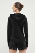 Кофта Juicy Couture Robertson жіноча колір чорний з капюшоном однотонна