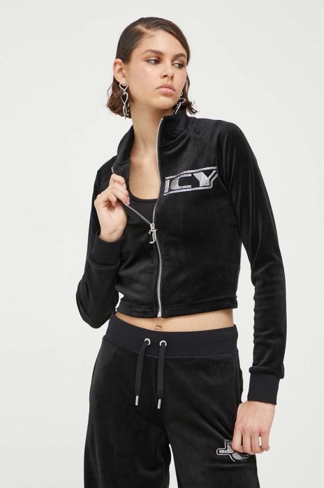 Кофта Juicy Couture жіноча колір чорний з аплікацією (3362396)