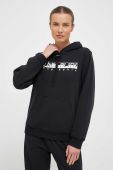 Кофта Napapijri жіноча колір чорний з капюшоном з принтом
