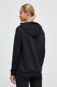 Бавовняна кофта Hummel жіноча колір чорний з капюшоном з принтом (3585072)
