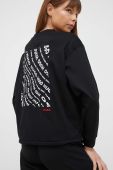 Бавовняна кофта HUGO жіноча колір чорний з принтом (3485363)