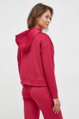 Кофта лаунж HUGO колір рожевий з капюшоном однотонна