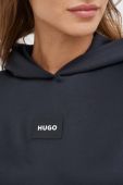 Кофта лаунж HUGO колір чорний з капюшоном однотонна (3570854)