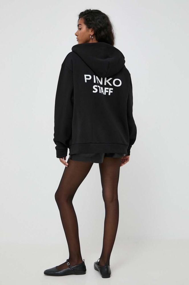 Кофта Pinko жіноча колір чорний з капюшоном однотонна (3570864)