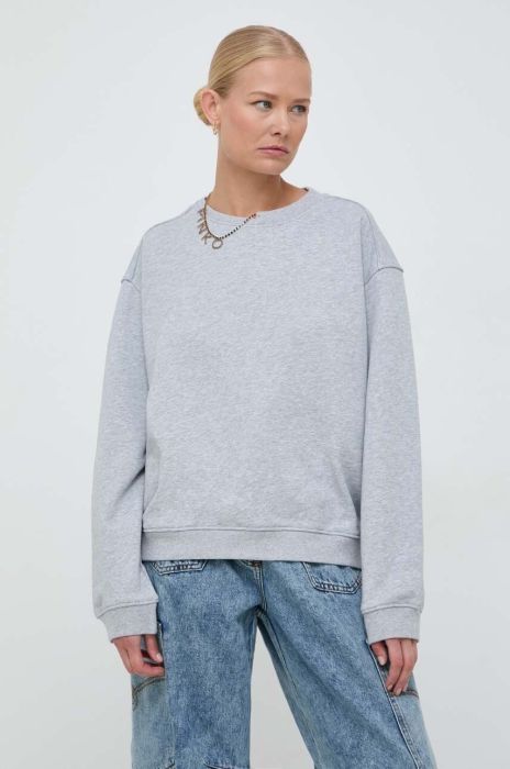 Бавовняна кофта Pinko жіноча колір сірий однотонна