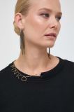 Бавовняна кофта Pinko жіноча колір чорний однотонна (3582031)