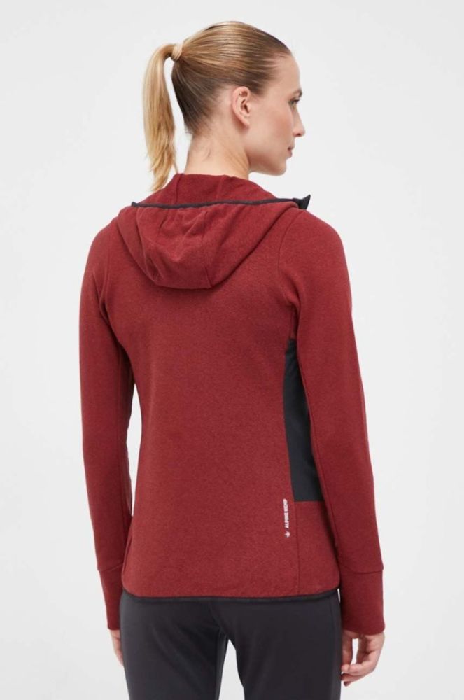 Спортивна кофта Salewa Lavaredo Hemp Hooded колір бордовий з капюшоном однотонна фото 3