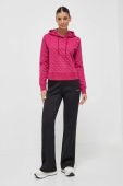 Кофта Guess жіноча колір рожевий з капюшоном візерунок