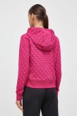 Кофта Guess жіноча колір рожевий з капюшоном візерунок