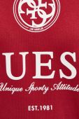 Кофта Guess жіноча колір червоний з капюшоном з принтом (3585099)