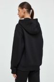Кофта Guess жіноча колір чорний з капюшоном з принтом (3585108)
