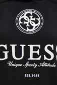 Кофта Guess жіноча колір чорний з капюшоном з принтом (3585108)