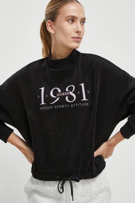 Кофта Guess жіноча колір чорний з принтом (3553559)