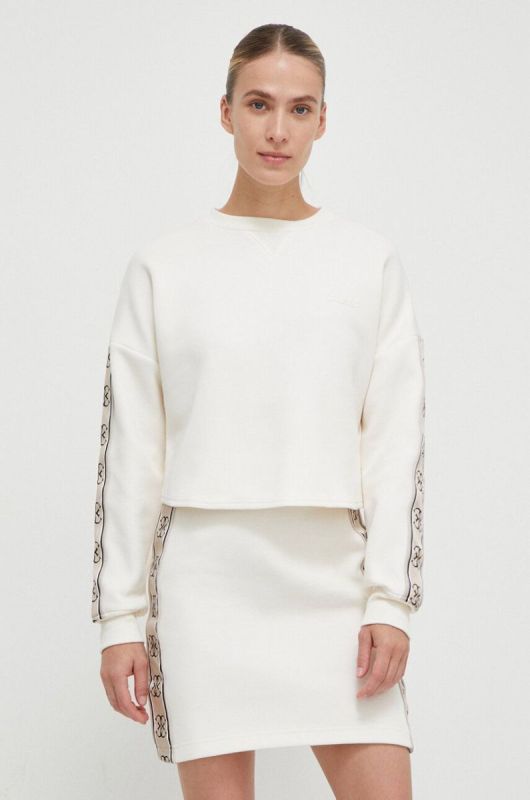 Кофта Guess жіноча колір бежевий з аплікацією (3553580)