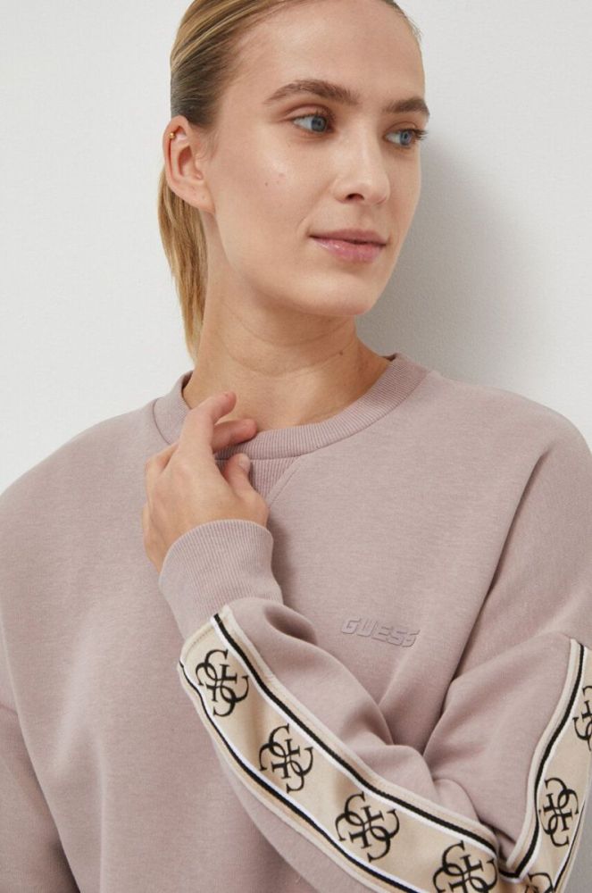 Кофта Guess жіноча колір рожевий з аплікацією (3553574) фото 4