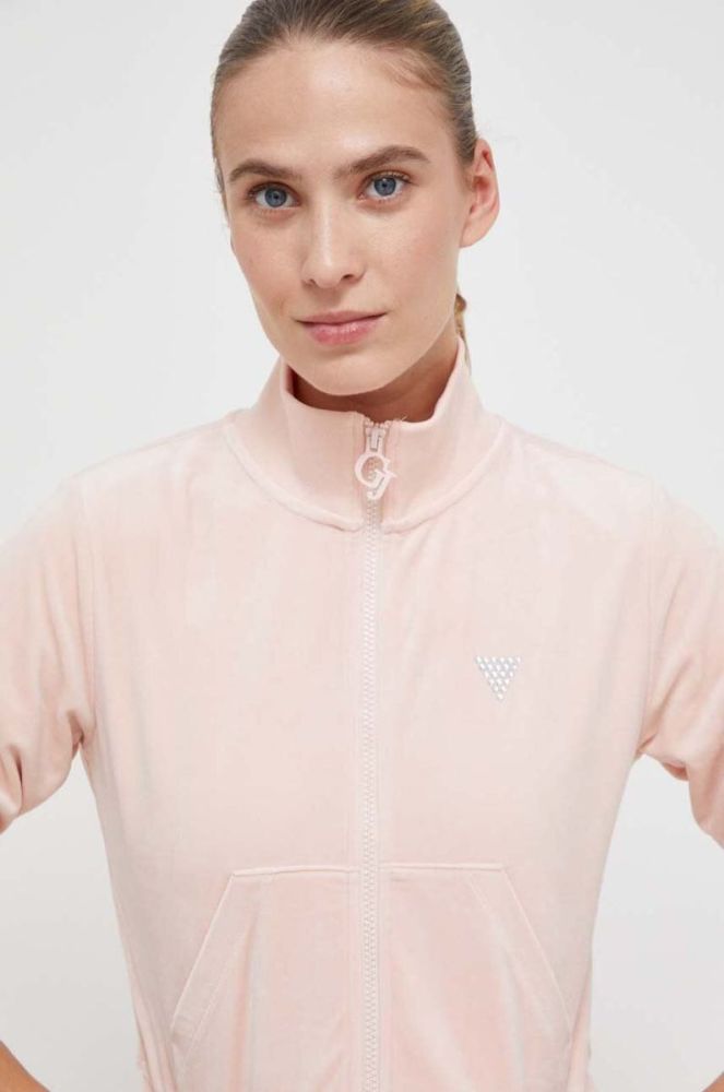 Кофта Guess жіноча колір рожевий з аплікацією (3585118) фото 4