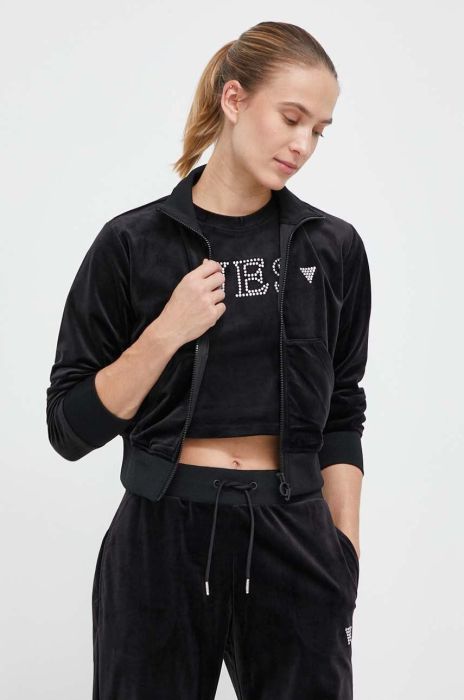 Кофта Guess жіноча колір чорний з аплікацією (3585127)