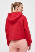 Кофта Guess жіноча колір червоний з капюшоном з аплікацією