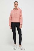 Кофта Guess жіноча колір рожевий з капюшоном з аплікацією (3532760)