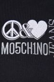 Бавовняна кофта Moschino Jeans жіноча колір чорний з аплікацією