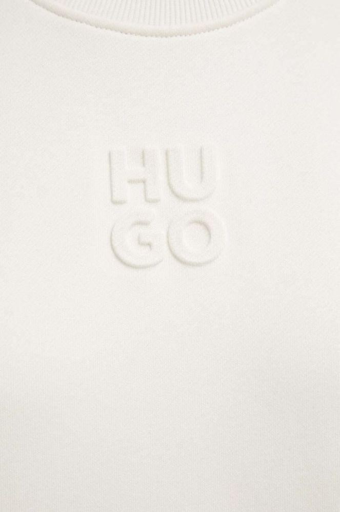 Бавовняна кофта HUGO жіноча колір бежевий однотонна фото 5