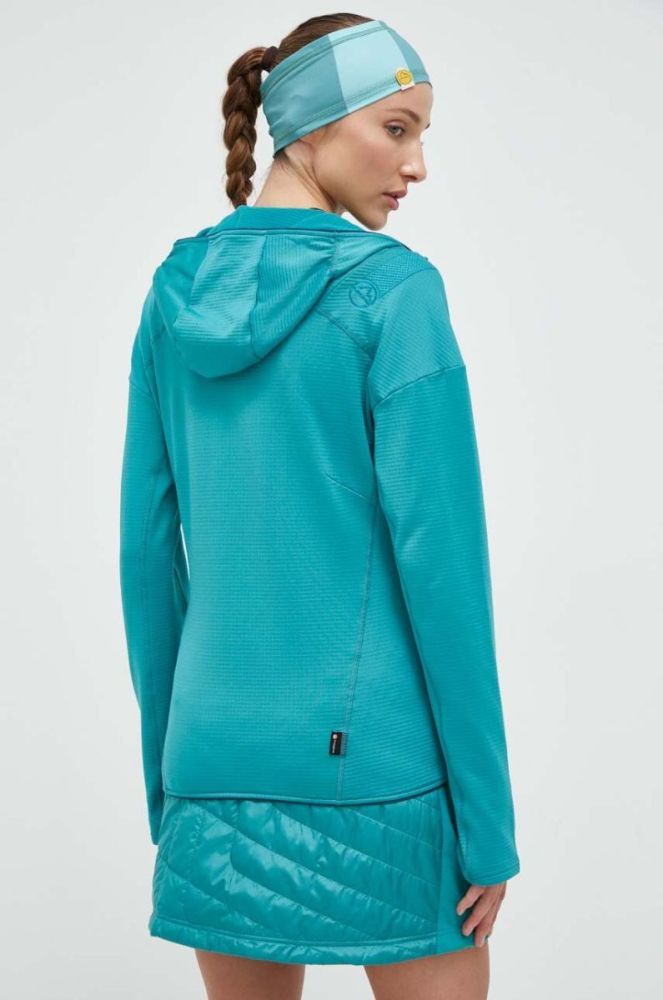 Спортивна кофта LA Sportiva Upendo Hoody колір зелений з капюшоном однотонна фото 3
