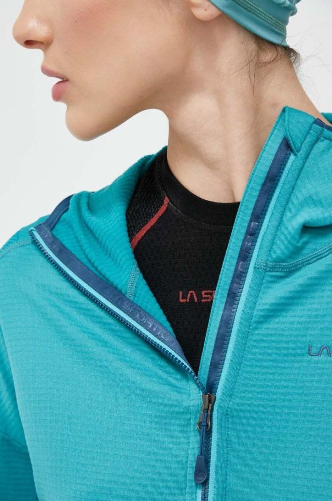 Спортивна кофта LA Sportiva Upendo Hoody колір зелений з капюшоном однотонна фото 5