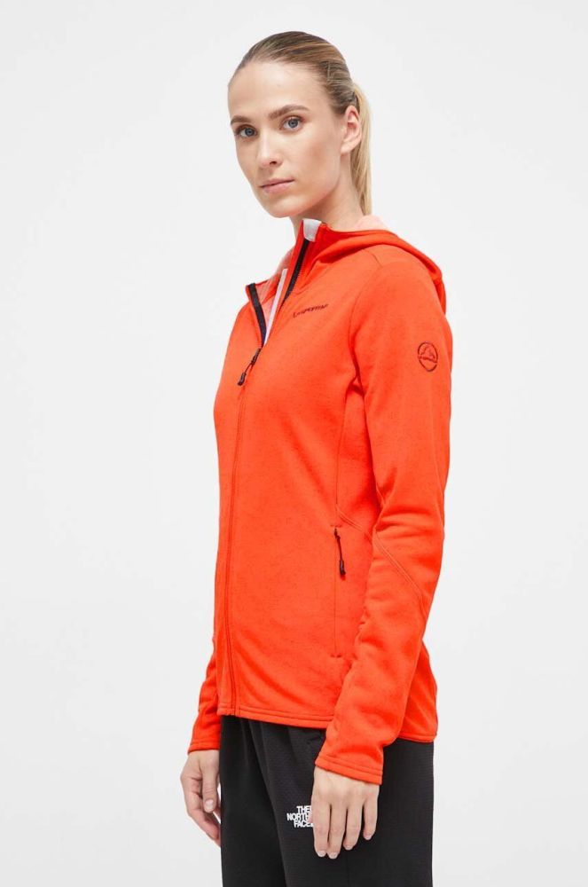 Спортивна кофта LA Sportiva Cosmic колір помаранчевий з капюшоном однотонна
