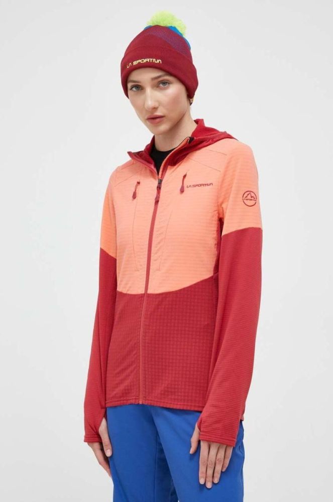Спортивна кофта LA Sportiva Session Tech Hoody колір червоний з капюшоном візерунок фото 4