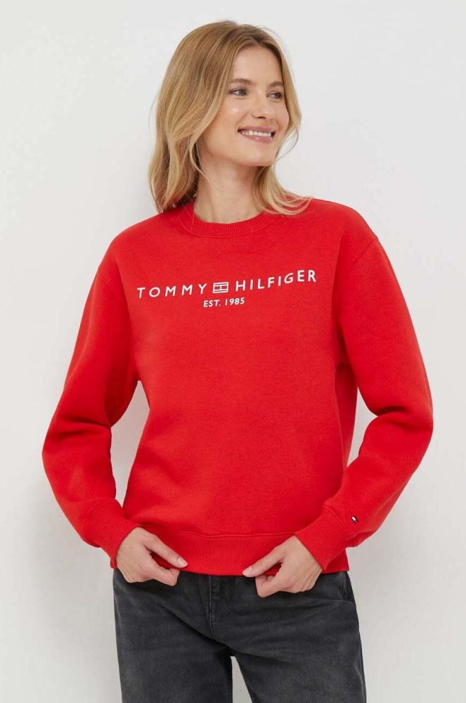 Кофта Tommy Hilfiger жіноча колір червоний з принтом (3465821)