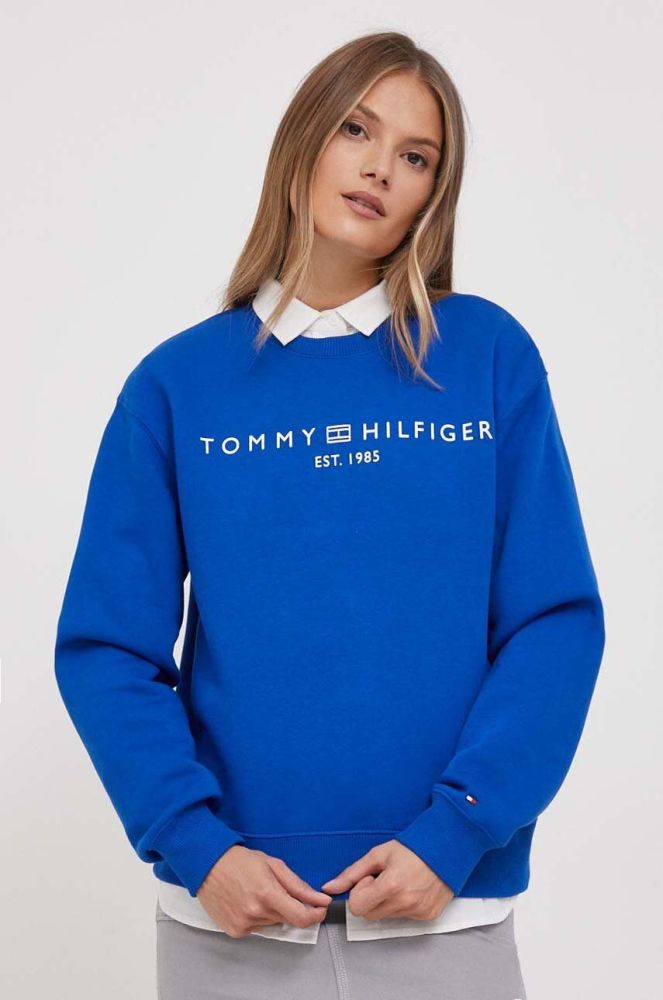 Кофта Tommy Hilfiger жіноча  з принтом колір блакитний (3465816)