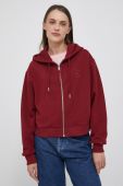 Кофта Tommy Hilfiger жіноча колір бордовий з капюшоном з аплікацією (3473331)