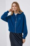 Кофта Tommy Hilfiger жіноча з капюшоном з аплікацією колір блакитний (3473335)