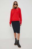 Кофта Tommy Hilfiger жіноча колір червоний з капюшоном однотонна (3476804)