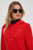 Кофта Tommy Hilfiger жіноча колір червоний з капюшоном однотонна (3476804)