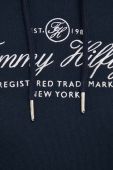 Бавовняна кофта Tommy Hilfiger жіноча колір синій з капюшоном з аплікацією (3473348)