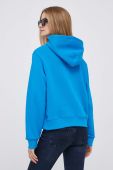 Бавовняна кофта Tommy Hilfiger жіноча з капюшоном з аплікацією колір блакитний (3473369)