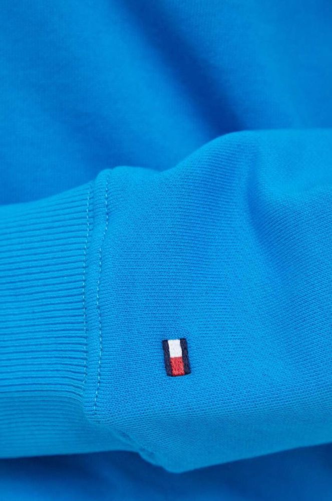 Бавовняна кофта Tommy Hilfiger жіноча з капюшоном з аплікацією колір блакитний (3473369) фото 5