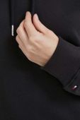 Бавовняна кофта Tommy Hilfiger жіноча колір чорний з капюшоном з аплікацією
