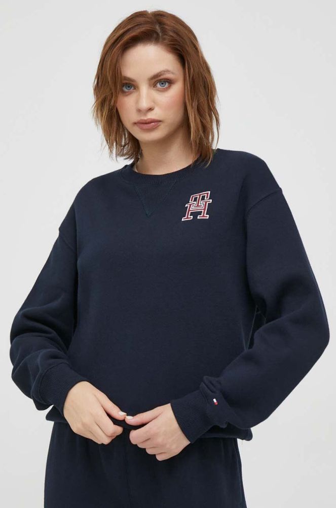 Кофта Tommy Hilfiger жіноча колір синій з аплікацією (3605322)