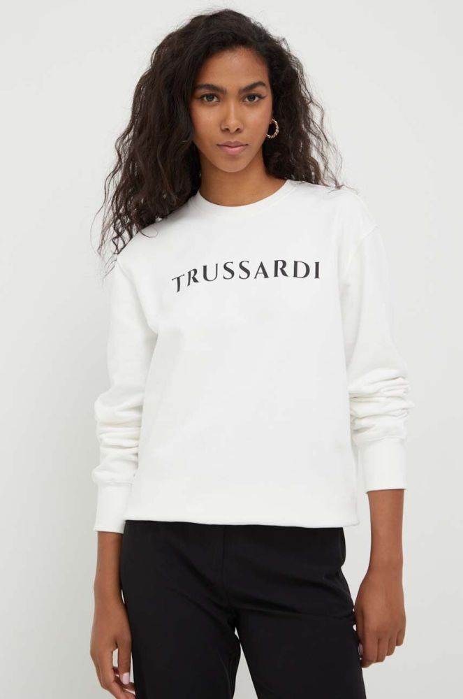 Кофта Trussardi жіноча колір бежевий з принтом