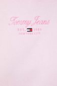 Кофта Tommy Jeans жіноча колір рожевий з капюшоном з принтом (3574218)