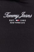 Кофта Tommy Jeans жіноча колір чорний з капюшоном з принтом (3574212)