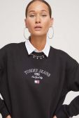 Кофта Tommy Jeans жіноча колір чорний з аплікацією (3577350)
