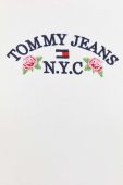 Кофта Tommy Jeans жіноча колір бежевий з капюшоном з аплікацією