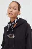 Кофта Tommy Jeans жіноча колір чорний з капюшоном з аплікацією (3592723)