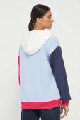 Кофта Tommy Jeans жіноча з капюшоном візерунок колір блакитний (3427876)