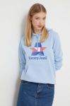 Бавовняна кофта Tommy Jeans жіноча з капюшоном з принтом колір блакитний (3590746) Бавовняна кофта Tommy Jeans жіноча з капюшоном з принтом колір блакитний (3590746)