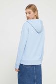 Бавовняна кофта Tommy Jeans жіноча з капюшоном з принтом колір блакитний (3590746)